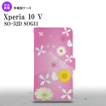 Xperia10V Xperia10V 手帳型スマホケース カバー 花柄 ミックス ピンク 2023年 7月発売 nk-004s-xp105-dr275