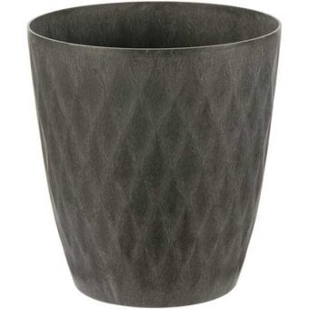 リッチェル ラピス ポットカバー 10号鉢用 6個入 ダークグレー 鉢カバー 植木鉢カバー おしゃれ 観葉植物 石灰石配合 エコ素材 ダイヤモンドカット 高級感 室内 オフィス 店舗用