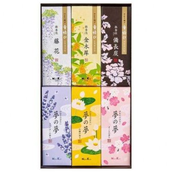 お線香 ギフト 日本香堂 御香詰合せ 1500 包装済 贈答用 進物用 線香セット 喪中見舞い 寒中見舞い 仏壇 仏事 法事 お供え物 煙の少ない けむり極少 香り 備長炭 金木犀 夢の夢 詰め合わせ