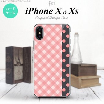 【iPhoneX】【スマホケース/スマホカバー】【アイフォンX】iPhoneX スマホケース カバー アイフォンX チェック･ドット ピンク nk-ipx-1521【メール便送料無料】