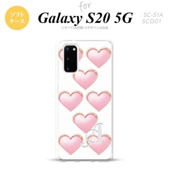 SC-51A SCG01 Galaxy S20 スマホケース ソフトケース ハート C 白 +アルファベット メンズ レディース nk-s20-tp175i