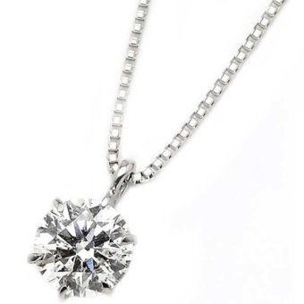 ダイヤモンド ネックレス 一粒 0.5ct プラチナ Pt900 6本爪 ペンダント Hカラー SI2 Goodカット 鑑定書 中央宝石研究所 レディース アクセサリー シンプル 贈り物 ギフト プレゼント