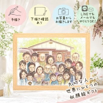 プレゼント 大人数 似顔絵 名入れ 手描き 贈り物 ギフト 誕生日 お祝い 記念日 集合 長寿 大人数 兄弟 姉妹 祖父母 家族 親族 下書き確認 修正無料 名入れ かわいい 一生もの サプライズ 宝物 思い出 家族 集合 全員 家族写真代わり 贈答品 感謝 キレイ 傘寿祝い 闘病中の方への励まし メモリアルギフト ブライダルギフト 百寿祝い 快気祝い 応援
