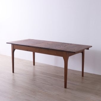 ダイニングテーブル 伸長式 無垢材 レッドオーク 天然木 W150/180xD80xH71cm 食卓テーブル 木製 食卓机 リビング ダイニング ブラウン おしゃれ 新生活