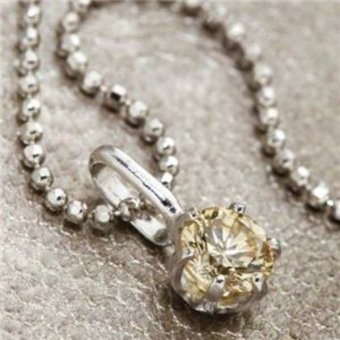 ネックレス レディース 一粒 ダイヤモンド 0.3ct K18WG 18金 ホワイトゴールド ライトブラウンダイヤ ペンダント 42cm シンプル 華奢 ジュエリー 宝石 ギフト プレゼント