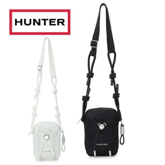 ハンター ショルダーバック ポーチ 耐水 ミニバック スマートフォン プレミアム ナイロン フォンポーチ サブバック HUNTER 5528 黒