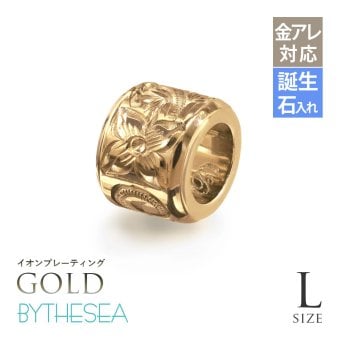 金属アレルギー対応 ペンダントトップ ハワイアンジュエリー 純チタン ゴールドカラー ペンダントトップ 誕生石 バレル Lサイズ チェーン別売り イオンプレーティング メンズ レディース プレゼント ハロウィン 【品番：TIP403L-Y】