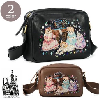 タマオワールド 刺繍 ショルダーバッグ Sewing Sisters Cats 送料無料 SHO4029 SHO3958 ハナカラクサ 猫 ネコ 鞄 かばん アンティーク調 ビーズ 羊革