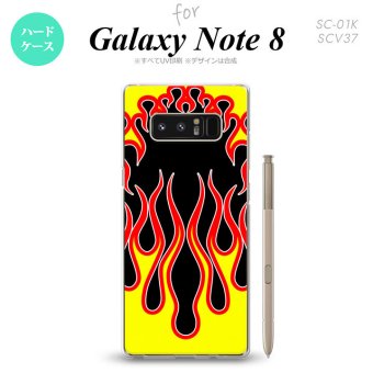 【SC01K】【スマホケース/スマホカバー】【ギャラクシー ノート8】SC01K スマホケース Galaxy Note8 SC-01K カバー ギャラクシー ノート8 ファイヤー 黒×黄 nk-sc01k-1301【メール便送料無料】