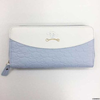 シナモロール 長財布 ラウンドファスナー レディース 財布 サンリオ キャラクター 型押し 合成皮革 大容量 収納力 おしゃれ かわいい プレゼント ギフト 誕生日 クリスマス サンリオ正規ライセンス品