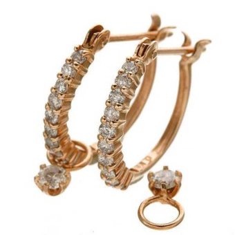 ダイヤモンドピアス レディース 0.3ct K10 ピンクゴールド ダイヤピアス ハーフエタニティ フープピアス 小ぶり シンプル 上品 華奢 記念日 ギフト プレゼント