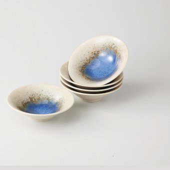青水彩輪二重　平鉢揃 磁器 美濃焼 やきものの里から、暮らしを贈ります。　ギフト 食器 セット テーブルウェア
