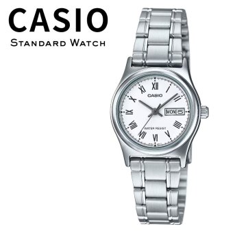 箱なし カシオ 腕時計 レディース CASIO ホワイト シルバー ローマ数字 曜日 日付 カレンダー メタルベルト シンプル 仕事 通勤 海外モデル 逆輸入 プレゼント ギフト 成人 卒業 入学