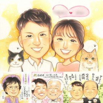 結婚記念日の記念に、似顔絵で幸せ体験しませんか。下書き確認ができるので、安心して贈れます。 プレゼント 両親 似顔絵 ギフト 贈り物 手描き 名入れ 結婚記念日 お祝い 誕生日 記念 ご夫婦 両親 お母さん お父さん 修正無料 名入れ 下書き確認 かわいい 宝物 一生もの 実績多数 2人 両親 一生もの カップル 引っ越し 感激 オーダーメイド 披露宴 イラスト 喜寿祝い 闘病中の方への励まし