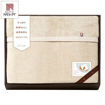 今治 さらふわタオル毛布 衿付き ベージュ ギフト 寝具 コットン 綿100％ タオルケット【北海道・沖縄県・離島 配送不可】
