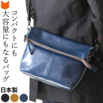 2way ショルダーバッグ 本革 A4収納 レザー バッグ 日本製 コンパクト 大容量 メンズ