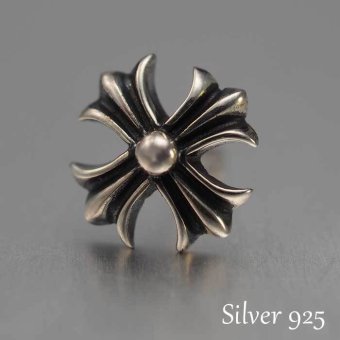 シルバーピアス メンズ クロス（正方形・丸） スタッド シルバー925 片耳用 片方 シングル 十字架 いぶし銀 男性用 プレゼント 人気 おしゃれ かっこいい【全品1個ずつバラ売り】 プレゼント