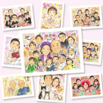 古希の記念に、プロの職人が描く似顔絵はいかがですか。ラッピング対応で、贈り物として渡しやすい似顔絵です。 似顔絵 プレゼント 古希 手描き 贈り物 名入れ ギフト 古希 記念 傘寿 長寿 大人数 おじいちゃん 祖父母 おばあちゃん 名入れ 下書き確認 修正無料 宝物 喜ばれる かわいい サプライズ 70歳 一生もの 古希 長寿祝い ハロウィン バレンタインデー オリジナル 傘寿祝い お祝い返し