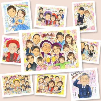 古希のギフトに、思い出を鮮やかに残す似顔絵。修正無料・下書き確認付き。安心してご注文いただけます。 ギフト 似顔絵 古希祝い 贈り物 プレゼント 手描き 名入れ 古希 記念 長寿 傘寿 大人数 祖父母 おじいちゃん おばあちゃん 修正無料 下書き確認 名入れ 宝物 そっくり 似てる 一生もの 長寿祝い 古希 70歳 一生もの 応援 贈答品 記念日 百寿祝い ウェディングギフト ホワイトデー