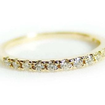 ダイヤモンド リング ハーフエタニティ 0.2ct K18 イエローゴールド 10号 指輪 エタニティリング K18YG ダイヤリング ゴールド レディース シンプル アクセサリー
