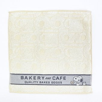 スヌーピー ミニタオル BAKERY＆CAFE グレー ハンカチ SNOOPY