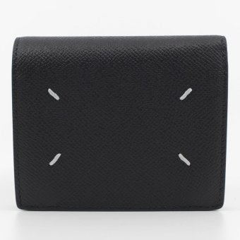 メゾン マルジェラ　Maison Margiela　二つ折り財布　SA3UI0007 P4745 T8103　ブラック　グレインレザー　4ステッチ バイフォールド ウォレット　コンパクト財布　シンプル ミニウォレット