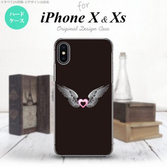 【iPhoneX】【スマホケース/スマホカバー】【アイフォンX】iPhoneX スマホケース カバー アイフォンX 翼(ハート) 黒×黒 nk-ipx-467【メール便送料無料】