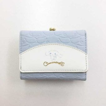 シナモロール 財布 がま口 レディース ミニ財布 二つ折り キャラクター グッズ サンリオ 型押し 合皮 コンパクト 小銭入れ かわいい おしゃれ ギフト プレゼント SR22-2 サンリオ正規ライセンス品