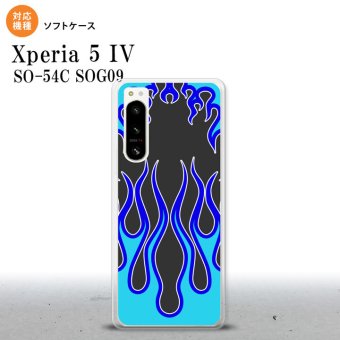 Xperia 5IV Xperia5IV スマホケース 背面ケースソフトケース ファイヤー 炎 黒 青 2022年 10月発売 nk-xp54-tp1303
