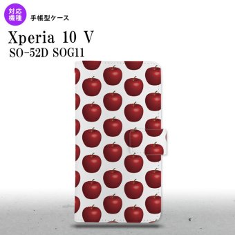 Xperia10V Xperia10V 手帳型スマホケース カバー りんご 林檎 赤 2023年 7月発売 nk-004s-xp105-dr048