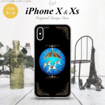 【iPhoneX】【スマホケース/スマホカバー】【アイフォンX】iPhoneX スマホケース カバー アイフォンX メリーゴーラウンド 黒 nk-ipx-tp1504【メール便送料無料】