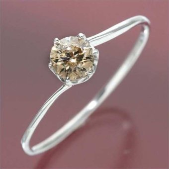 ダイヤモンドリング 指輪 K18WG 18金 ホワイトゴールド 0.3ct シャンパンカラー ダイヤ 7号 レディース ジュエリー アクセサリー 華奢 シンプル エレガント プレゼント ギフト