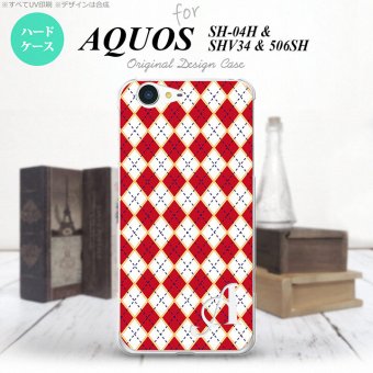 【SHV34】【スマホケース/スマホカバー】【アクオス セリエ】SHV34 スマホケース AQUOS SERIE ケース アクオス セリエ イニシャル アーガイル 赤×青 nk-shv34-1403ini【メール便送料無料】