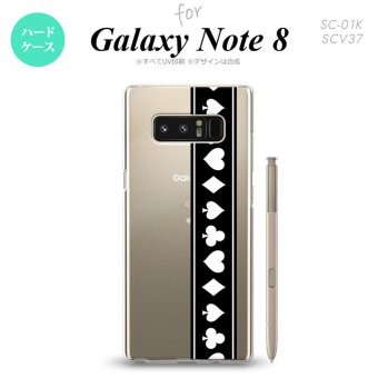 【SC01K】【スマホケース/スマホカバー】【ギャラクシー ノート8】SC01K スマホケース Galaxy Note8 SC-01K カバー ギャラクシー ノート8 トランプ(帯) 黒×白 nk-sc01k-523【メール便送料無料】
