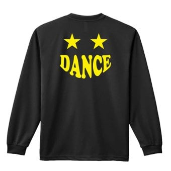ダンス ロンT 長袖 Tシャツ メンズ 練習着 レディース ジュニア ウェア ドライ おもしろ tシャツ 名入れ おしゃれ キッズ 文字入れ無料 「スマイルダンススター」 アートワークスコウベ 【送料無料】