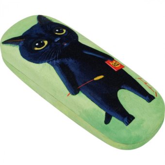 メガネケース 糸井忠晴 クロちゃん IT-01105 おしゃれ 猫柄 猫雑貨 かわいい 眼鏡ケース ハードタイプ メガネ拭き付き ギフト プレゼント 贈り物 キャラクターグッズ