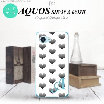 【603sh】【スマホケース/スマホカバー】【アクオス Xx3 ミニ】603sh スマホケース AQUOS Xx3 mini ケース アクオス Xx3 ミニ イニシャル ハート グレー×白 nk-603sh-116ini【メール便送料無料】