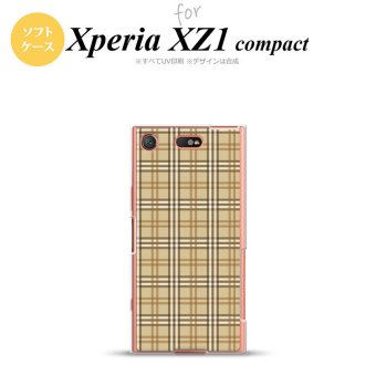 【SO02K】【スマホケース/スマホカバー】【エクスペリア XZ1】SO02K スマホケース Xperia XZ1 Compact SO-02K カバー エクスペリア XZ1 チェックB ベージュ nk-so02k-tp444【メール便送料無料】