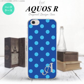 【SH03J】【スマホケース/スマホカバー】【アクオス R】SH03J スマホケース AQUOS R ケース アクオス R イニシャル ドット・水玉 青 nk-sh03j-836ini【メール便送料無料】