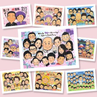 ギフト 古希祝い 似顔絵 贈り物 手描き プレゼント 名入れ 古希 70歳 長寿祝い 長寿 誕生日 大人数 お父さん 両親 家族 お母さん 修正無料 下書き確認 名入れ かわいい 喜ばれる 似てる 宝物 思い出 70歳 長寿祝い 百寿祝い 闘病中の方への励まし 卒寿祝い 還暦祝い 色紙 節目 傘寿祝い 引っ越し 感謝 ウェディングギフト 快気祝い 披露宴 オリジナル