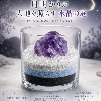誕生日・癒しの贈り物｜月明かりが大地を照らす アメジストの水晶の庭