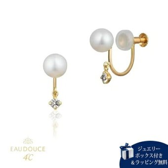 【無料ラッピング】  ヨンドシー 4℃ EAU DOUCE４℃ K10イエローゴールド イヤリング 淡水パール ホワイト トパーズ ブランド 正規品 新品 ギフト プレゼント 人気 おすすめ 誕生日 記念日 クリスマス 送料無料