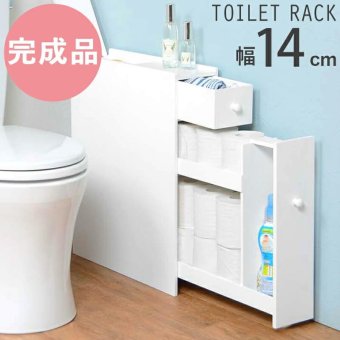 ラック トイレ スリム コーナー 収納 棚 トイレットペーパー 収納ケース 薄型 生理用品 掃除用具収納 掃除ブラシ コンパクト ホワイト MTR-6569WH 新生活