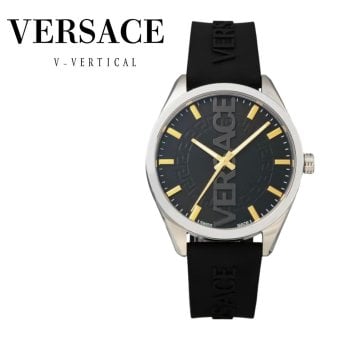 ヴェルサーチェ 腕時計 メンズ ブラック シルバー ゴールド 42mm VERSACE V-VERTICAL シリコンベルト スイス製 メンズ腕時計 軽量 ブランド おしゃれ プレゼント ギフト 卒業 入学 お祝い