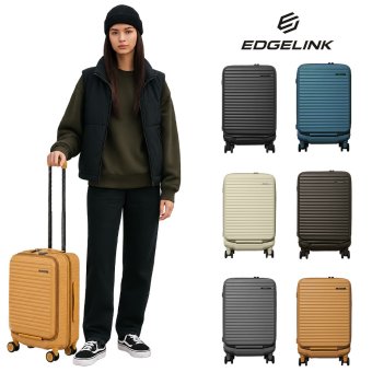 【EDGELINK】05801 CRUZBOX スーツケース 33L 1-2泊 キャリーケース 機内持ち込み 大容量  旅行 シンプル 使いやすい ユニセックス プレゼント ギフト ブラック