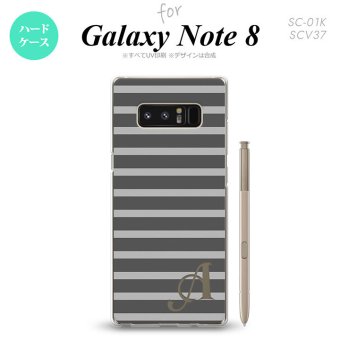 【SC01K】【スマホケース/スマホカバー】【ギャラクシー ノート8】SC01K スマホケース Galaxy Note8 ケース ギャラクシー ノート8 イニシャル ボーダー グレー nk-sc01k-704ini【メール便送料無料】