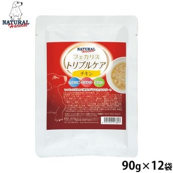 ナチュラルハーベスト NaturalHarvest 国産 フェカリストリプルケア チキン ドッグフード 90g×12袋