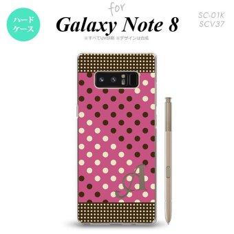 【SC01K】【スマホケース/スマホカバー】【ギャラクシー ノート8】SC01K スマホケース Galaxy Note8 ケース ギャラクシー ノート8 イニシャル ドット・水玉 紫×茶 nk-sc01k-1655ini【メール便送料無料】
