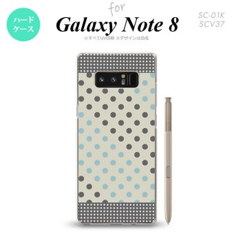 【SC01K】【スマホケース/スマホカバー】【ギャラクシー ノート8】SC01K スマホケース Galaxy Note8 SC-01K カバー ギャラクシー ノート8 ドット・水玉 グレー×青 nk-sc01k-1650【メール便送料無料】