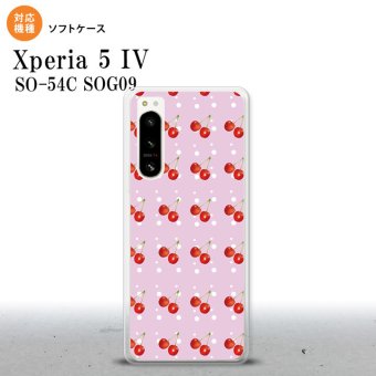 Xperia 5IV Xperia5IV スマホケース 背面ケースソフトケース さくらんぼ チェリー ピンク 2022年 10月発売 nk-xp54-tp178